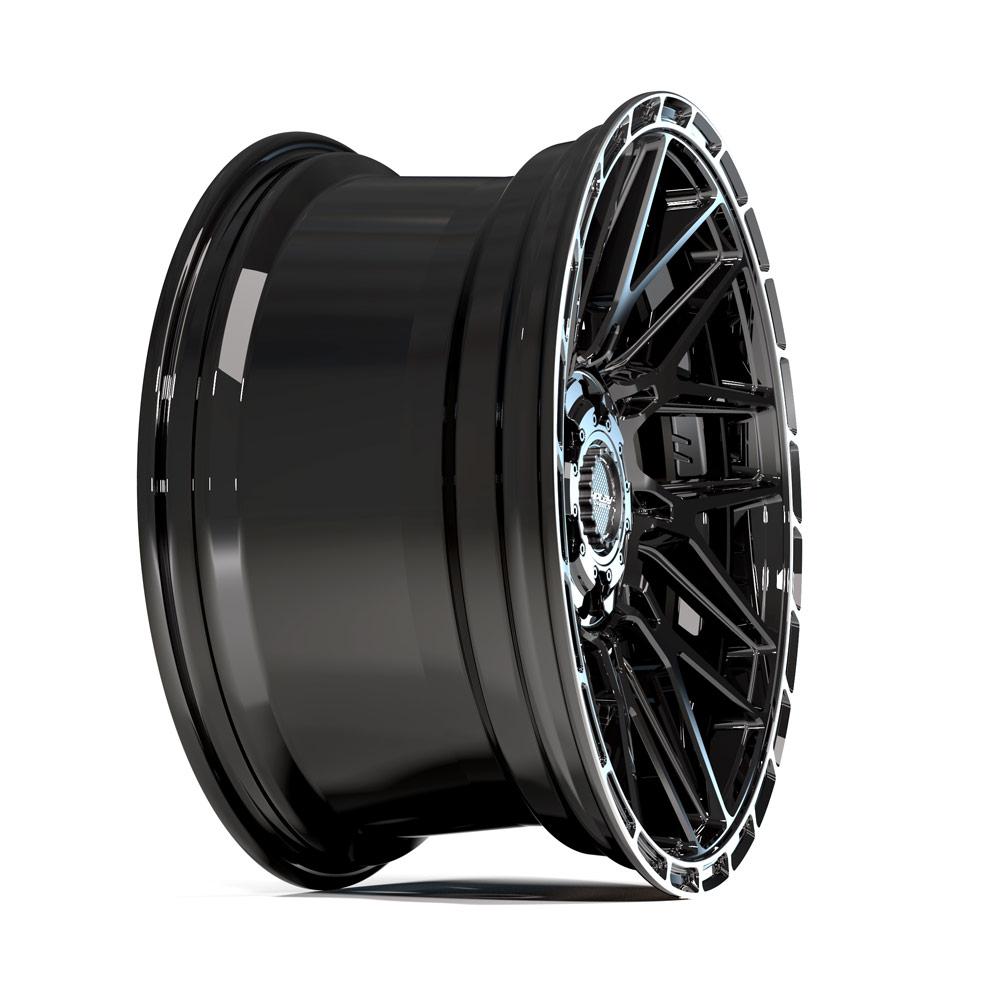4PLAY Sport2.0 4PS28 22x10 6x135mm & 6x5.5" +0et in Gloss Black w/ Brushed Face & Tinted Clear