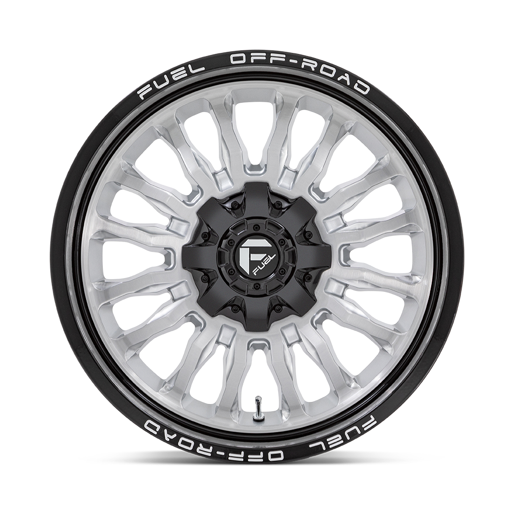 Fuel 1PC D798 ARC 20X9 1 8X165.1/8X6.5 Silver Brushed Face With Milled Black Lip