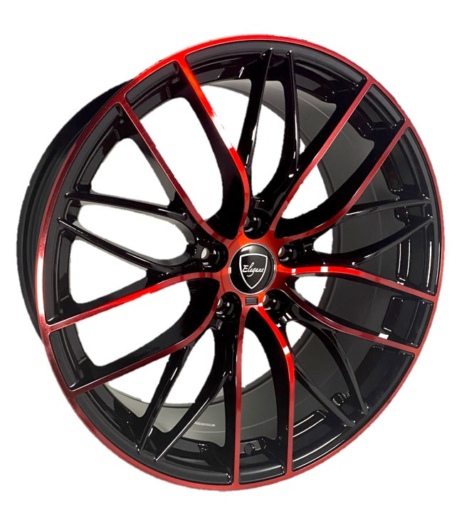 Elegant E010 20x8.5 30 5x112/Gloss Black Candy Red Face