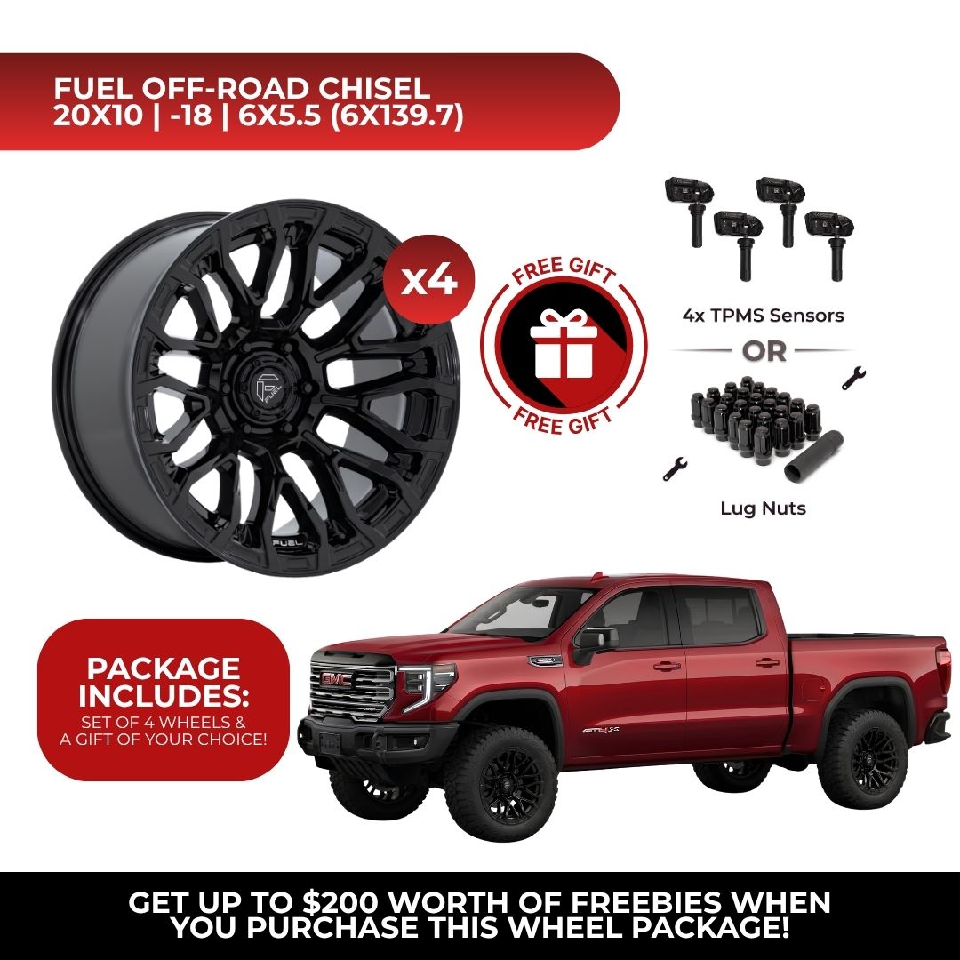 Fuel FC899 Chisel 20x10 6x139.7 4pcs | Fits GMC Sierra 1500 | Free TPMS Sensors or Lug Nuts