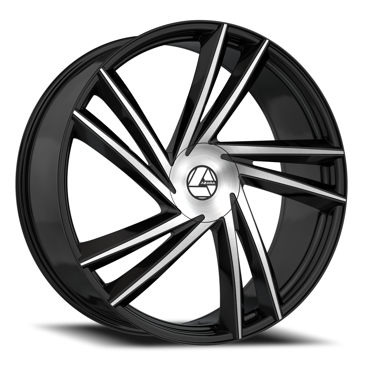 AZARA AZA-529 22X8.5 38 5X112/5X114.3 GLOSS BLACK & MACHINED