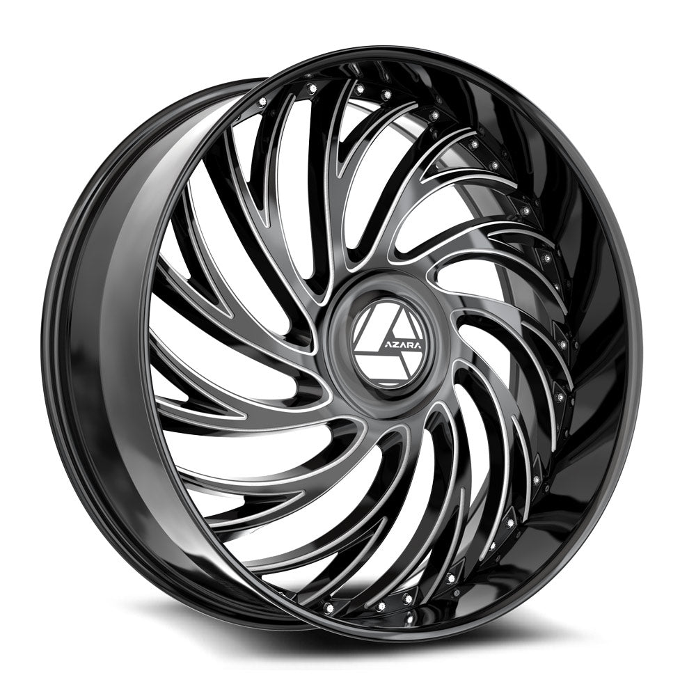 AZARA AZX-101 18X8.0 35 5X114.3/5X120 GLOSS BLACK & MILLED