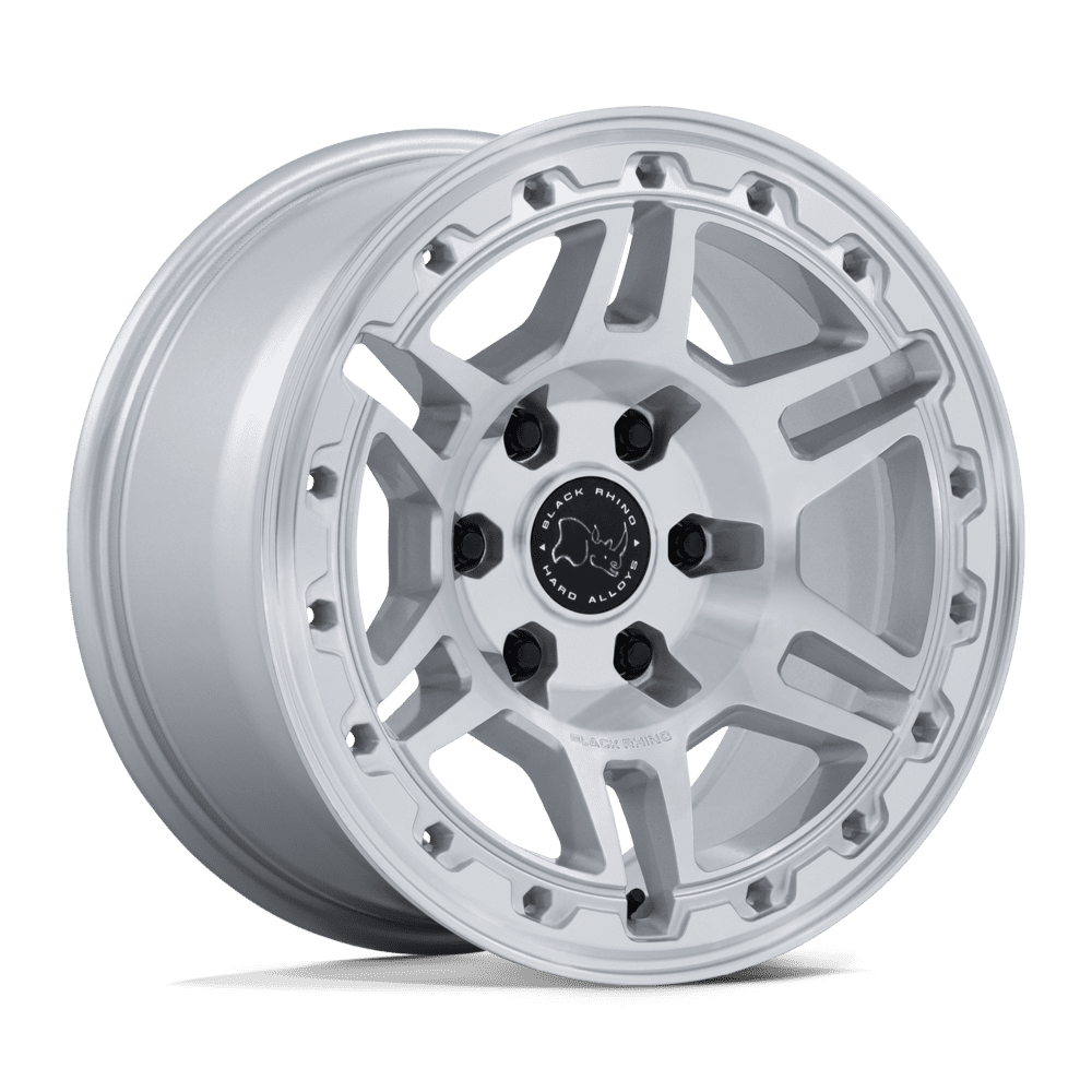 Black Rhino Hard Alloys BR039 VANGUARD - 20x9 15mm 6x114.3 GLOSS SILVER W/ MACHINED FACE Wheel | BR039SD20906415