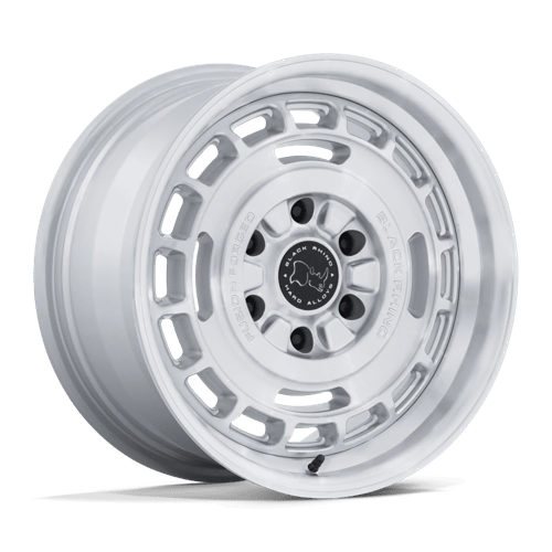 BLACK RHINO HARD ALLOYS BR600 VAGABOND 17X8.5 25 6X139.7 GLOSS SILVER W/ MACHINED FACE