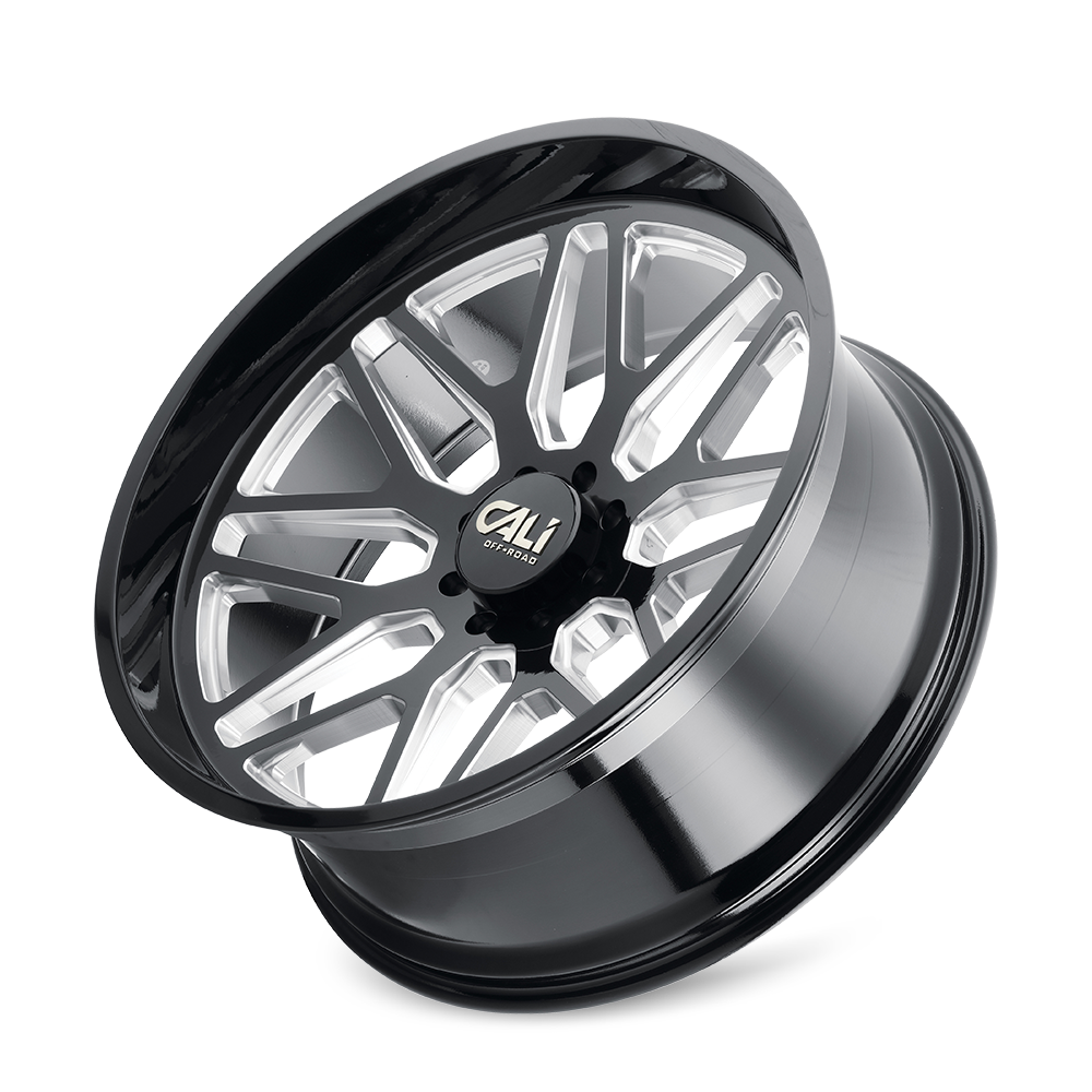 CALI OFF-ROAD INVADER 9115 24X14 -76 6x135 GLOSS BLACK/MILLED SPOKES