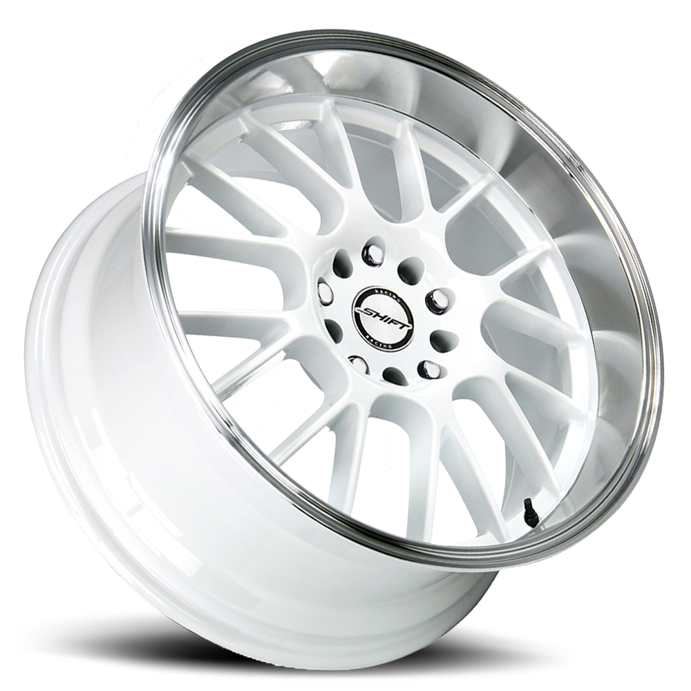 SHIFT H28 CRANK 17X7.5 30MM 5X100/5X114.3 WHITE POLISHED LIP | H28750030WP