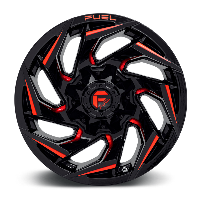 Fuel 1PC D755 REACTION 17X9 -12 5X139.7/5X150/5X5.5/150 Gloss Black Milled With Red Tint