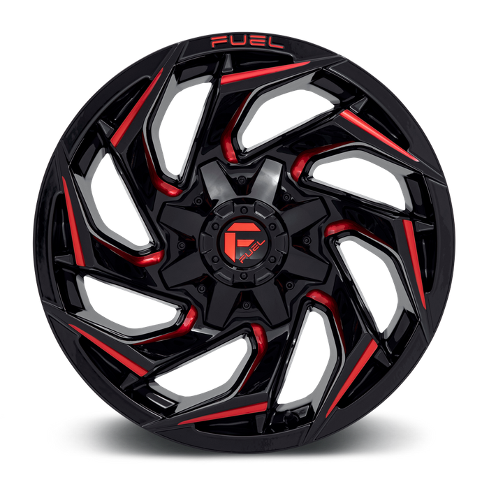 Fuel 1PC D755 REACTION 18X9 -12 5X139.7/5X150/5X5.5/150 Gloss Black Milled With Red Tint