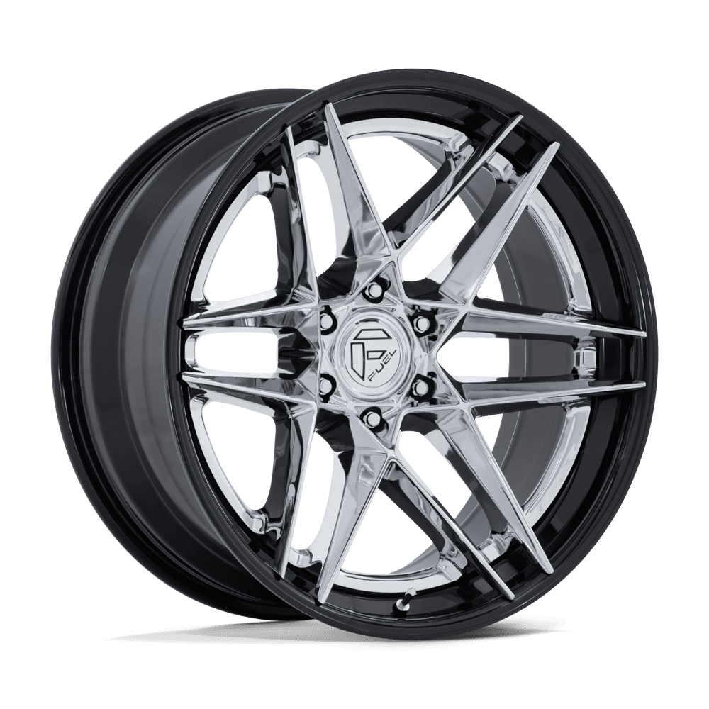 Fuel 1Pc FC408 FLIGHT - 22x9.5 20mm 6x139.7 CHROME W/ GLOSS BLACK LIP Wheel | FC408PB22956820