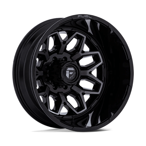 FUEL 1PC D875 FLUX DUALLY 20X8.25 -265 8X165.1 GLOSS BLACK BRUSH FC GRAY DDDT