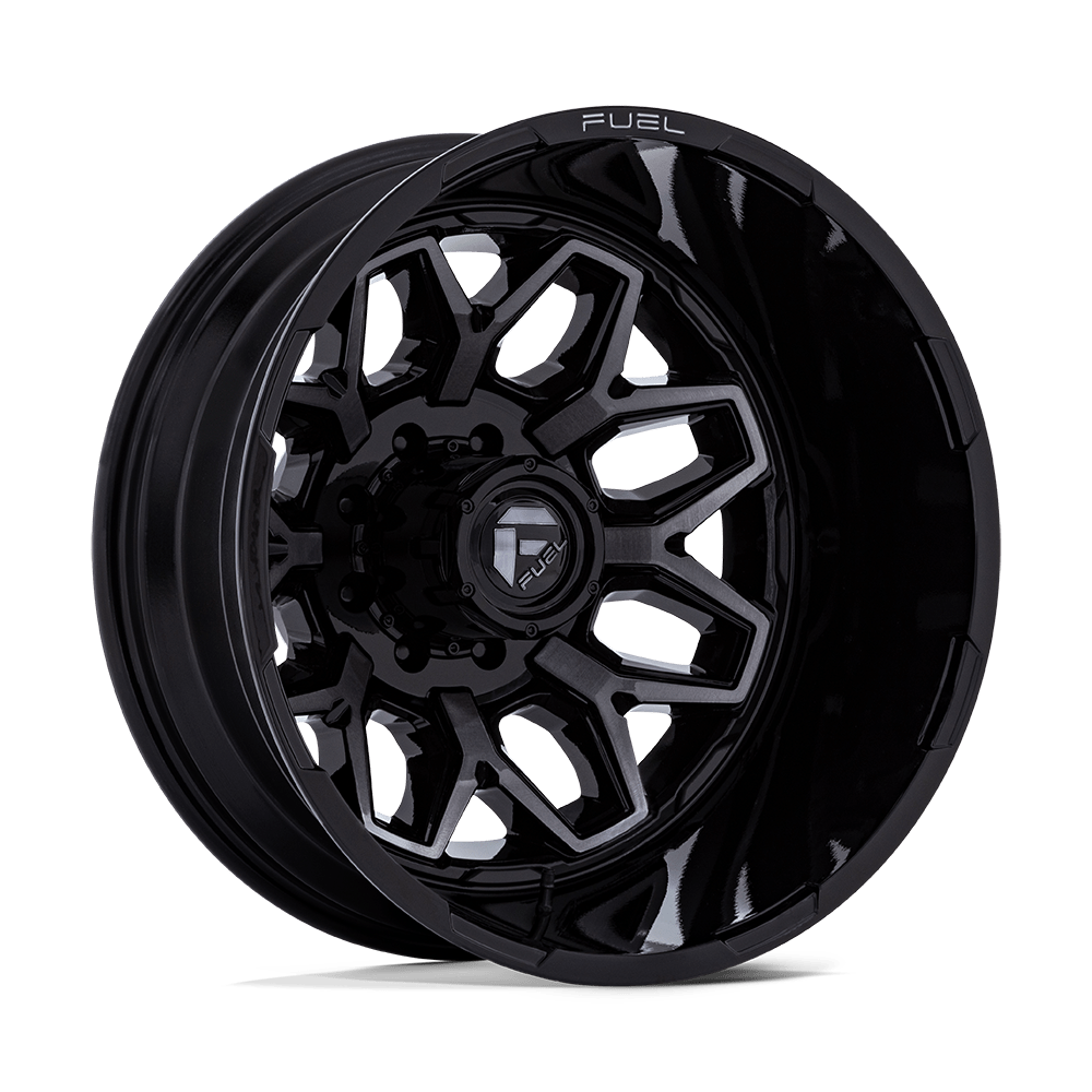 FUEL 1PC D875 FLUX DUALLY 22x8.25 -227 8x165.1 GLOSS BLACK BRUSH FC GRAY DDDT