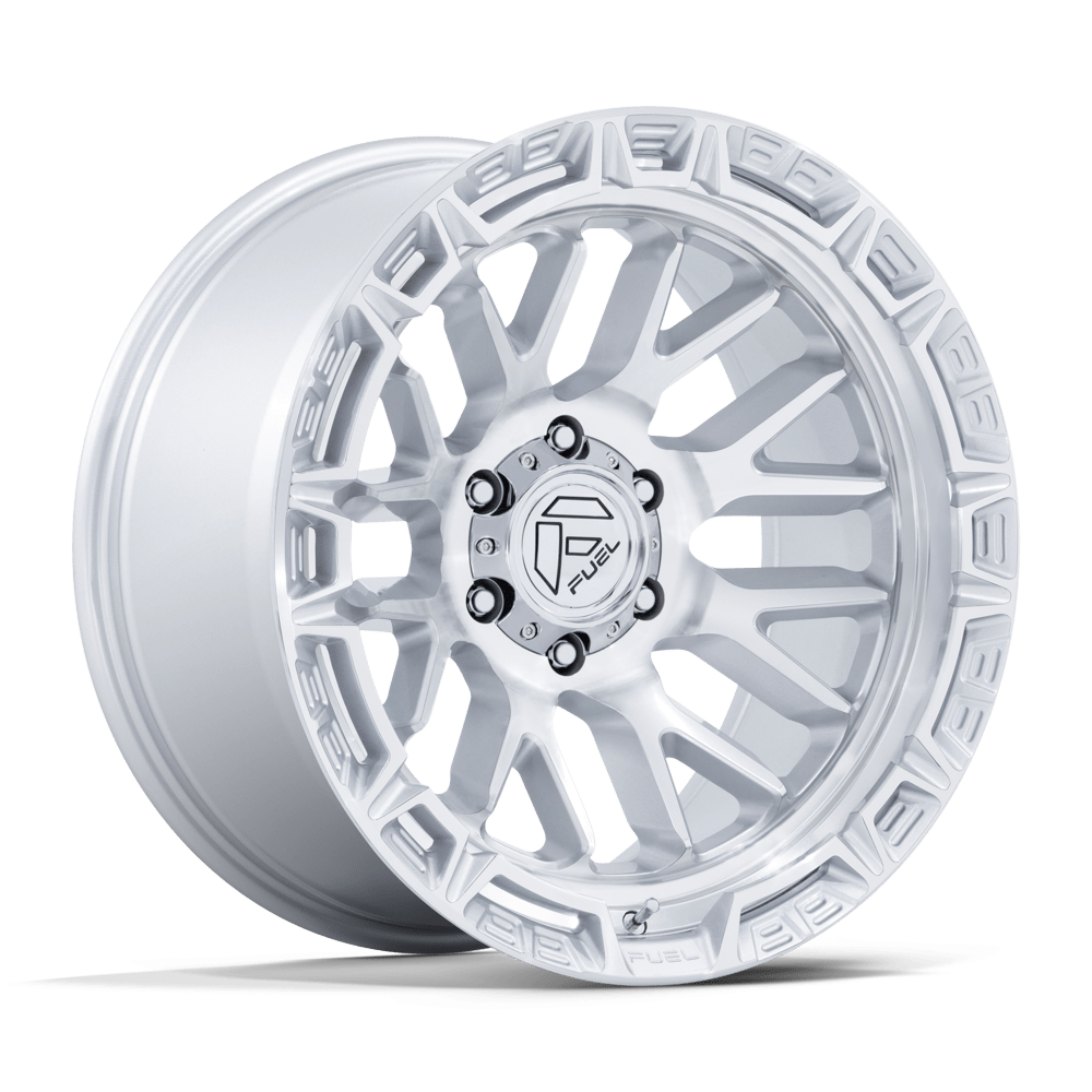 FUEL 1PC FC890 RAIL 20x9 1 6x139.7 GLOSS SILVER W/ MACHINED FACE