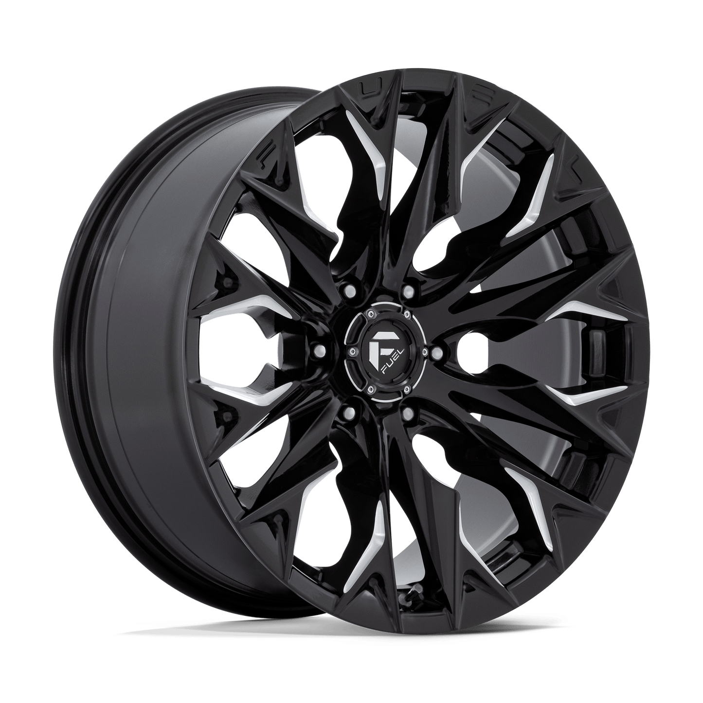 FUEL 1PC D803 FLAME 20X9 1 6X135 GLOSS BLACK MILLED