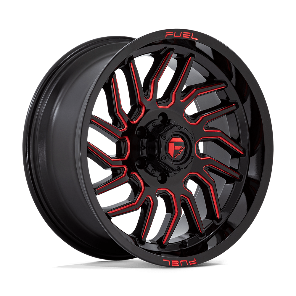 FUEL 1PC D808 HURRICANE 20X9 1 6X135 GLOSS BLACK MILLED RED TINT