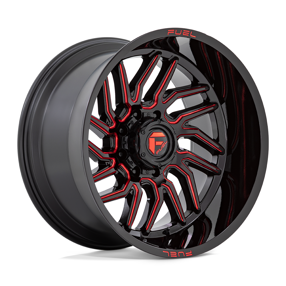 FUEL 1PC D808 HURRICANE 20X10 -18 5X139.7 GLOSS BLACK MILLED RED TINT