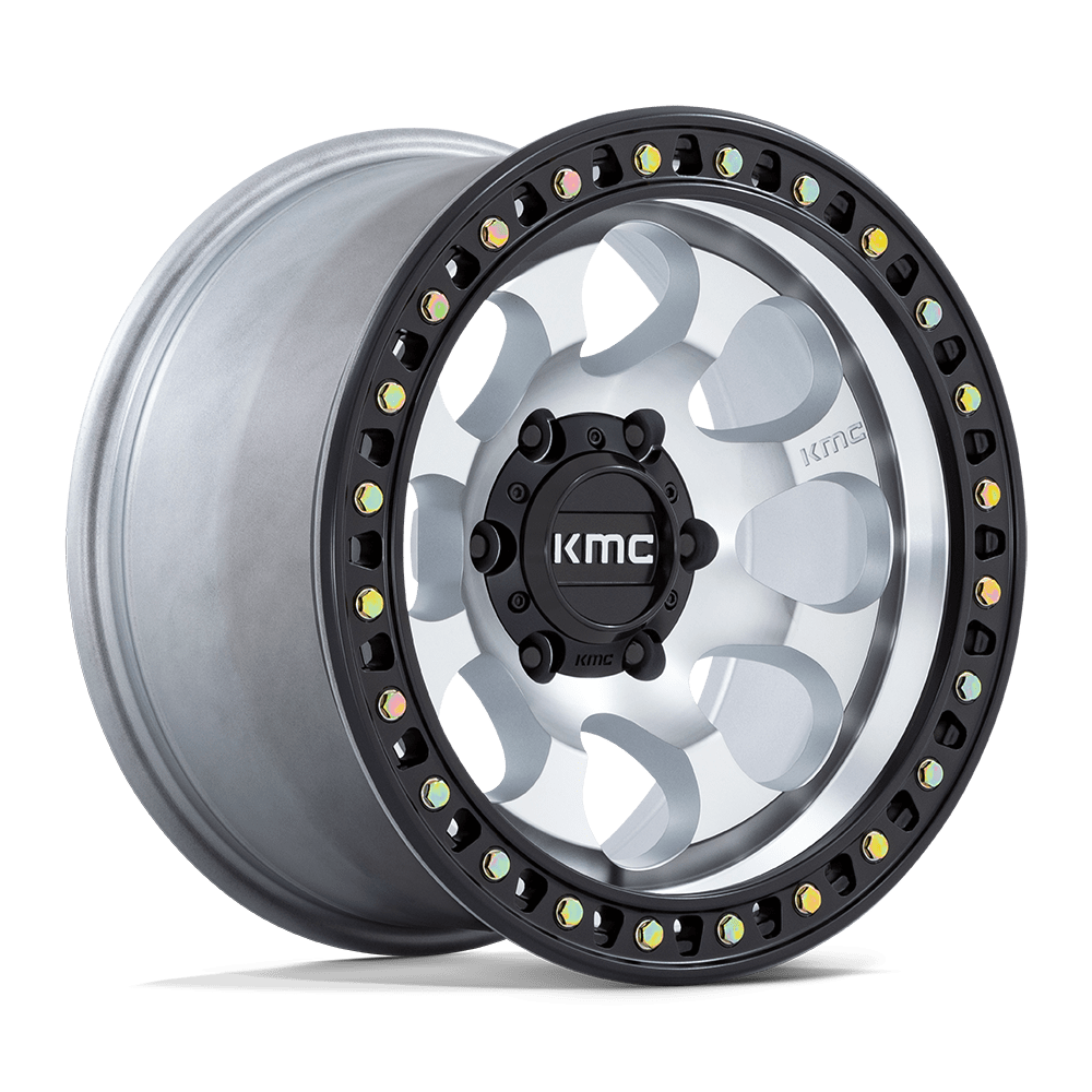KMC KM550 RIOT SBL 18X9 18 6X139.7 MACHINED WITH SATIN BLACK LIP