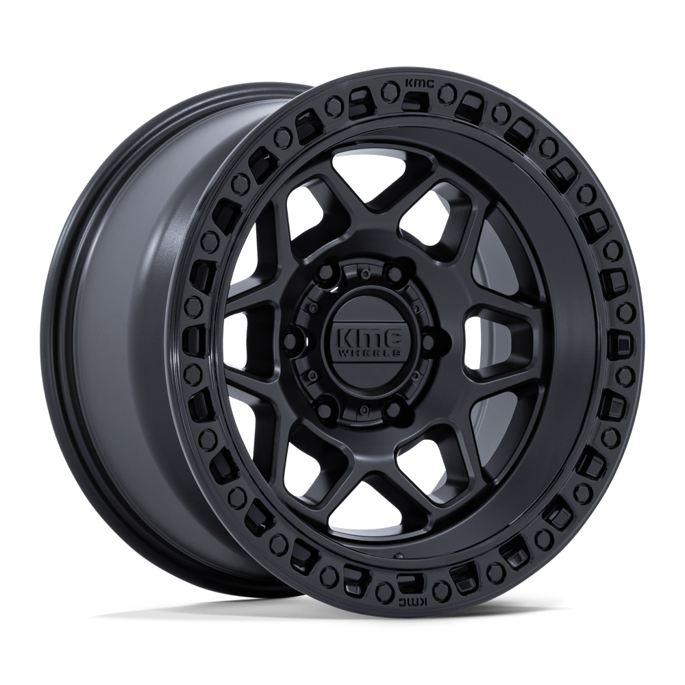 KMC KM553 TORX 17x8.5 25 6x139.7 MATTE BLACK W/ GLOSS BLACK LIP