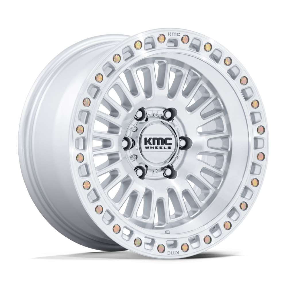 KMC KM554 AZTEC 17X8.5 0 6X135 GLOSS SILVER W/ MACHINED FACE