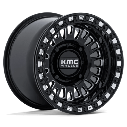 KMC POWERSPORTS KS242 AZTEC BEADLOCK 15X7 38 4X156 GLOSS BLACK MILLED
