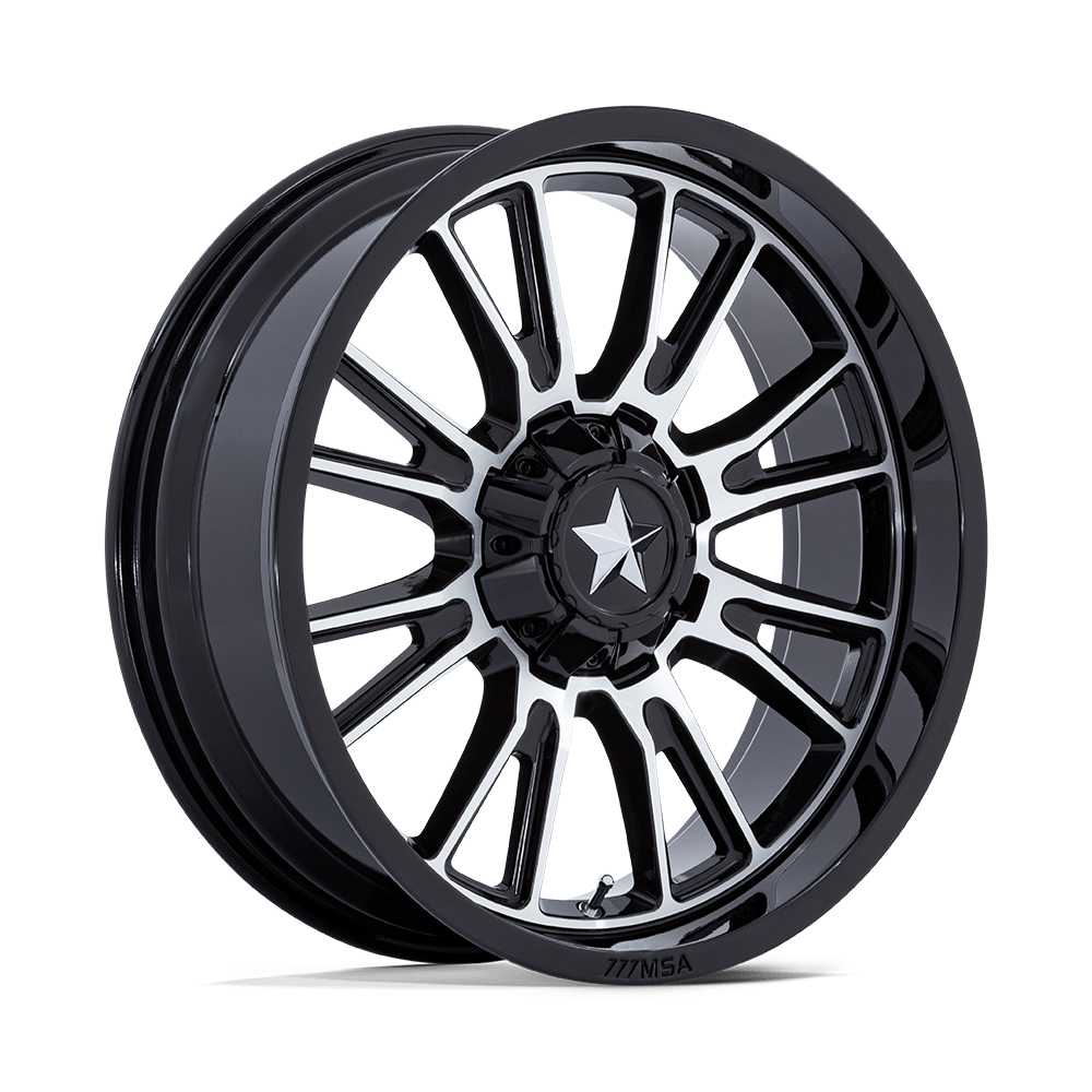 MSA OFFROAD WHEELS M51 THUNDERLIPS 22X7 0 4X137/4X156 GLOSS BLACK MACHINED