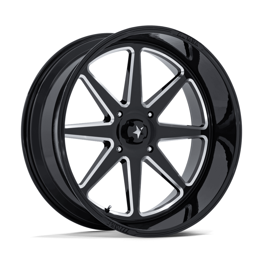 MSA OFFROAD WHEELS M54 SPARK UTV 24X10 -25 4X156 GLOSS BLACK MILLED