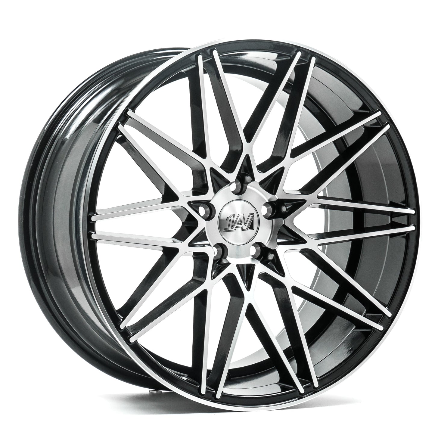 1AV ZX4 22x10.5 38 5x114.3 BLACK AND POLISHED FACE