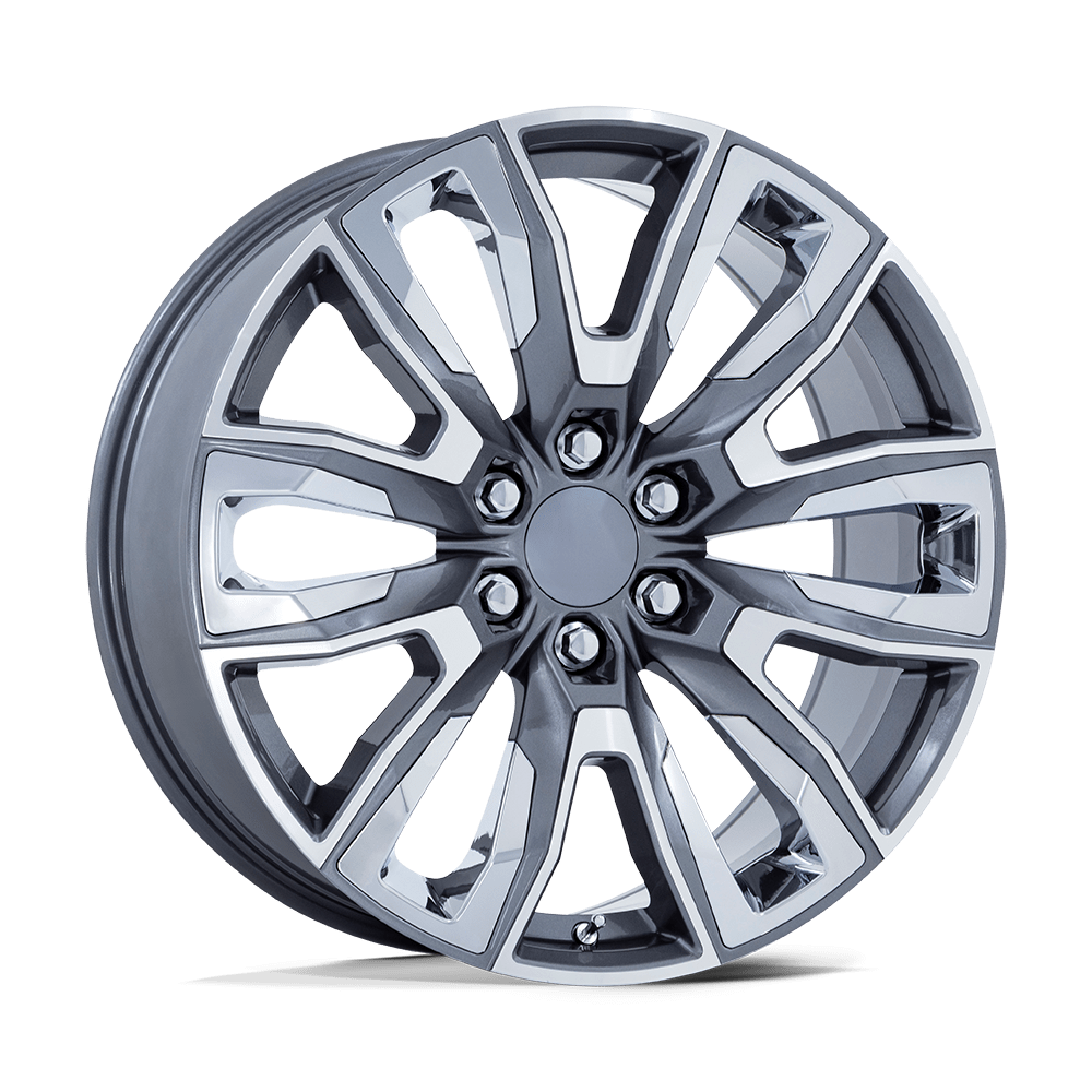 PERFORMANCE REPLICAS PR225 24x10 31 6x139.7 GLOSS GUNMETAL MACH W/ CHR ACC