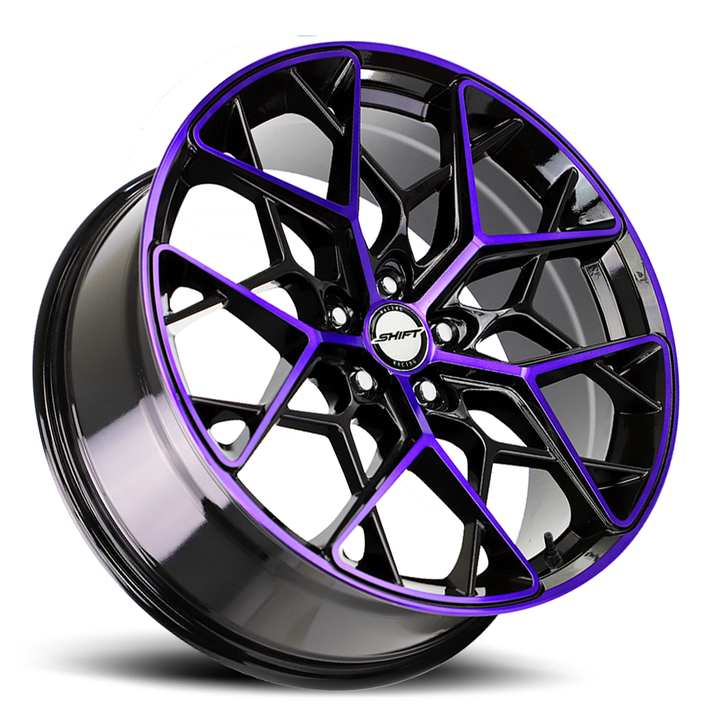 SHIFT H35 PISTON 20X8.5 35MM 5X100 GLOSS BLACK PURPLE MACHINED | H35050035GBMP