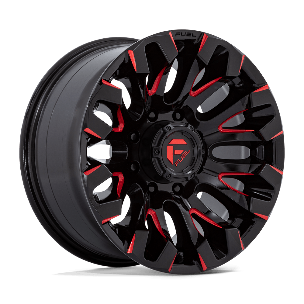 FUEL 1PC D829 QUAKE 18X9 1 8X170/8X6.7 GLOSS BLACK MILLED RED TINT