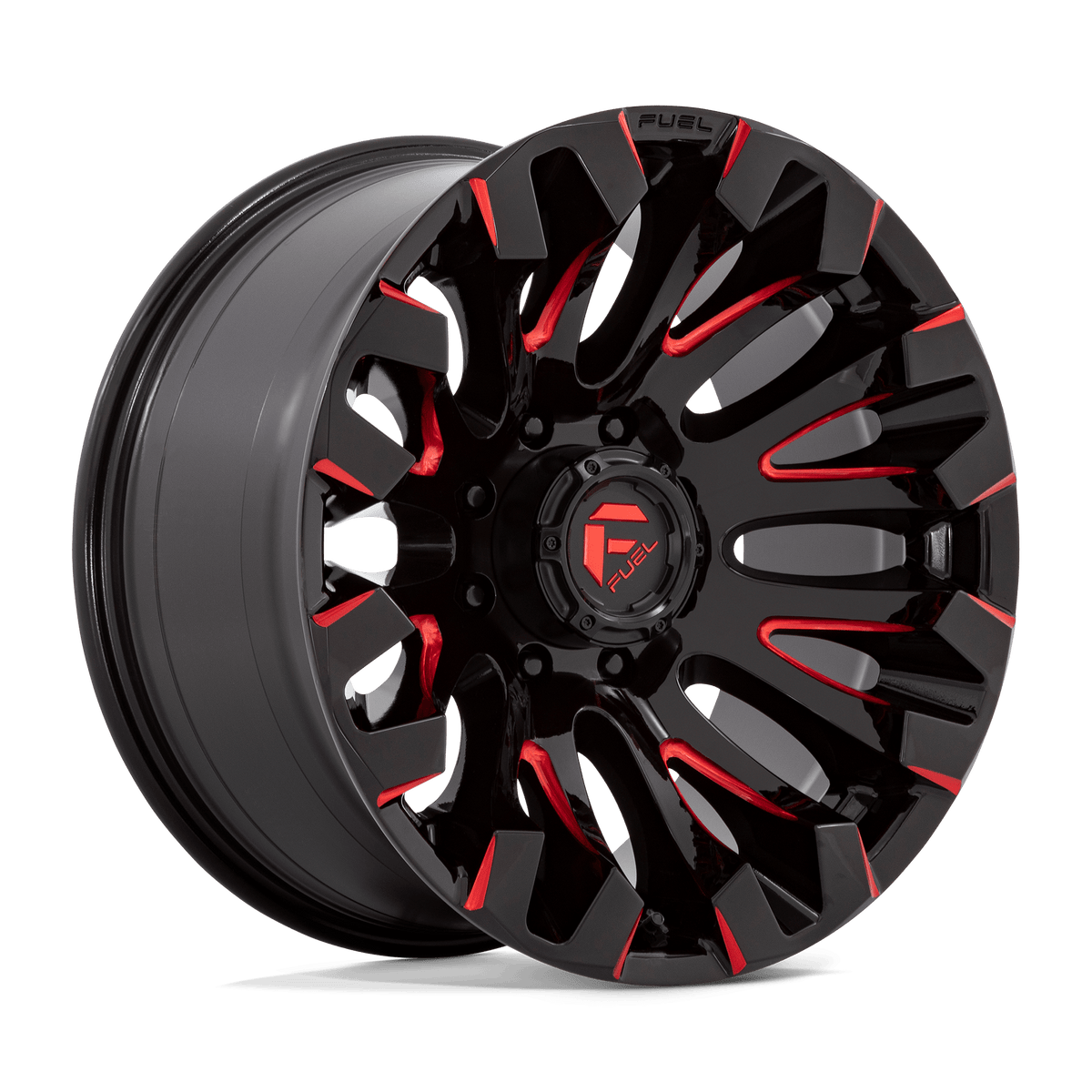 FUEL 1PC D829 QUAKE 20X10 -18 8X165.1 GLOSS BLACK MILLED RED TINT