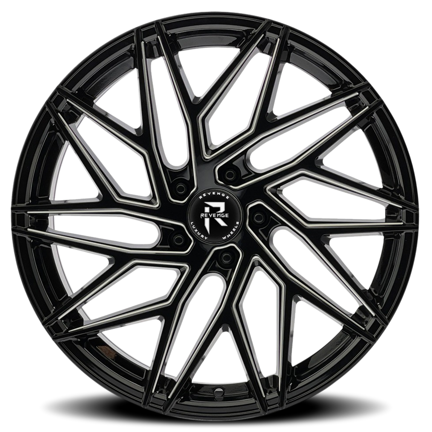 REVENGE LUXURY RL-102 22X9 35 5X114.3 BLACK MILLED WINDOWS
