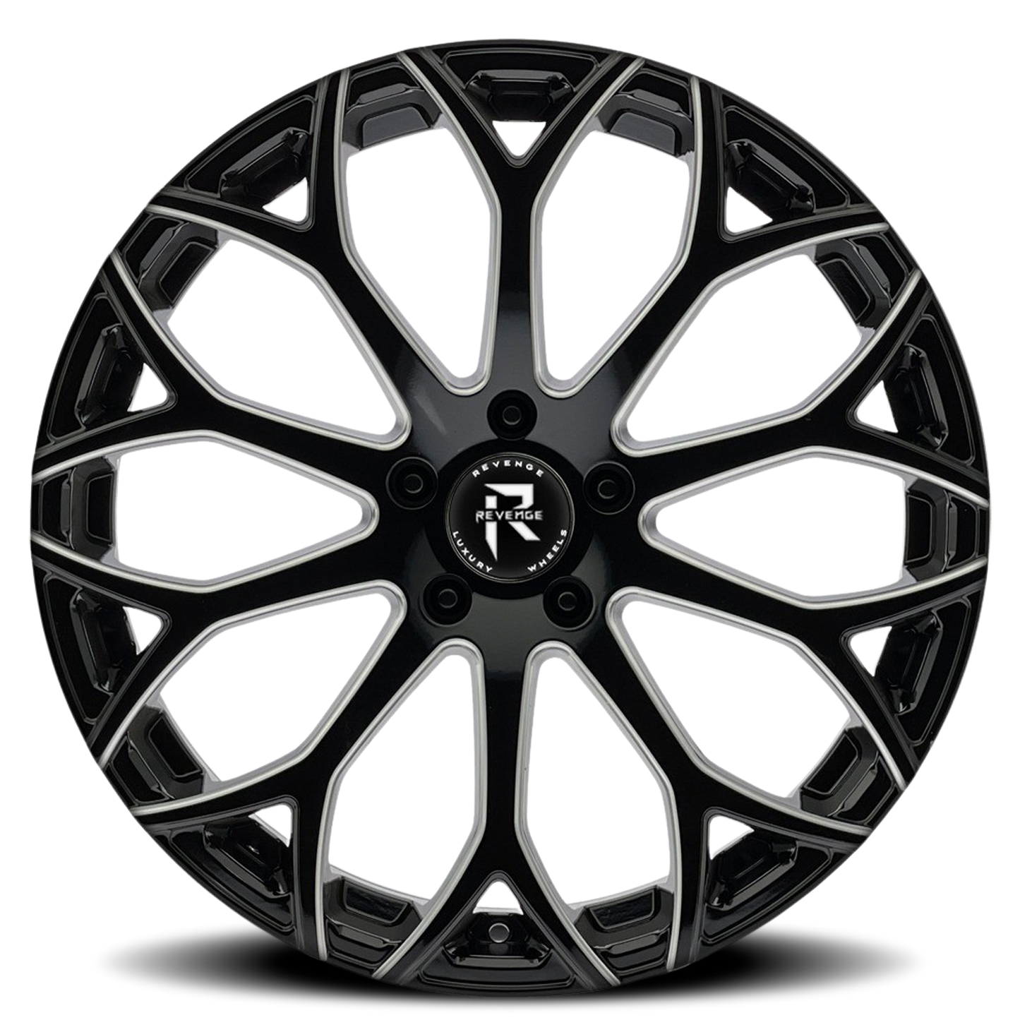 REVENGE LUXURY RL-105 20X9 35 5X112 BLACK MILLED WINDOWS