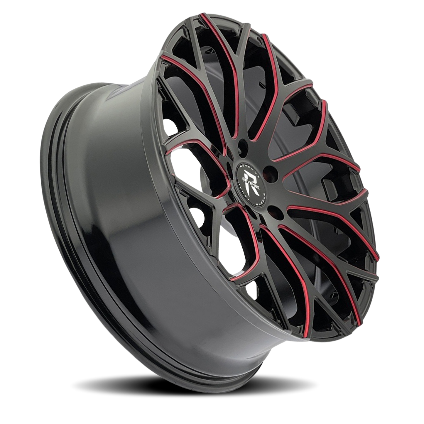 REVENGE LUXURY RL-105 20X9 35 5X114.3 BLACK RED MILLED