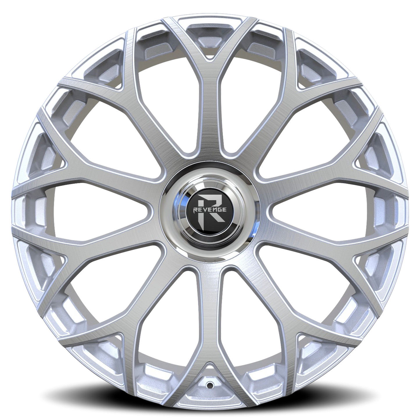 REVENGE LUXURY RL105 28X9.5 25 6X135/6X139.7 BRUSHED SILVER CHROME STAINLESS STEEL LIP