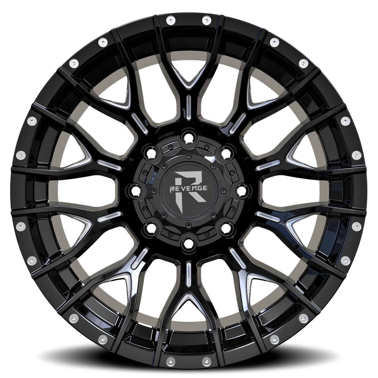 REVENGE OFFROAD RV201 22X12 -44 6X135/6X139.7 BLACK MILLED