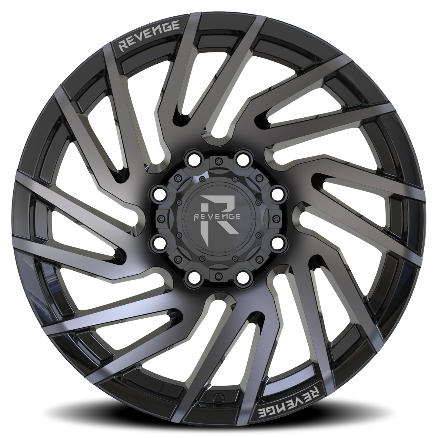 REVENGE OFFROAD RV207 20X10 -19 8X165.1 GLOSS BLACK MACHINED TITANIUM DOUBLE DARK TINT
