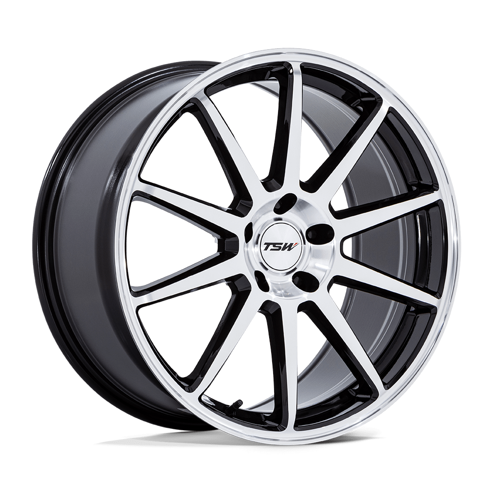 TSW TW004 CANARD 20x9 27 5x112 GLOSS BLACK W/ MACHINED FACE