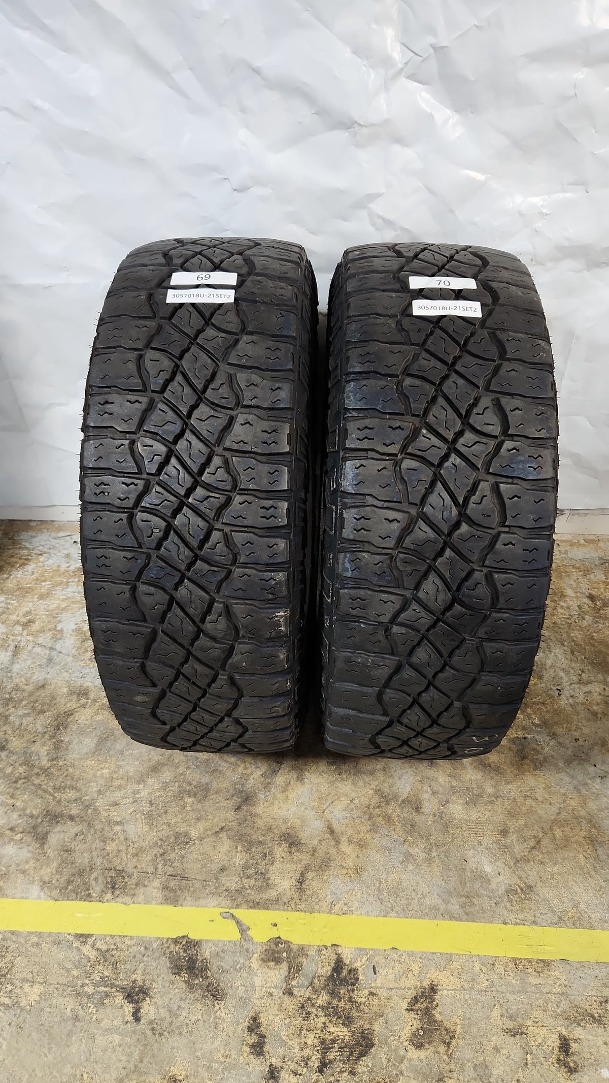 Set of 2 - 305/70R18 Goodyear Wrangler Territory M/T - Used Tires