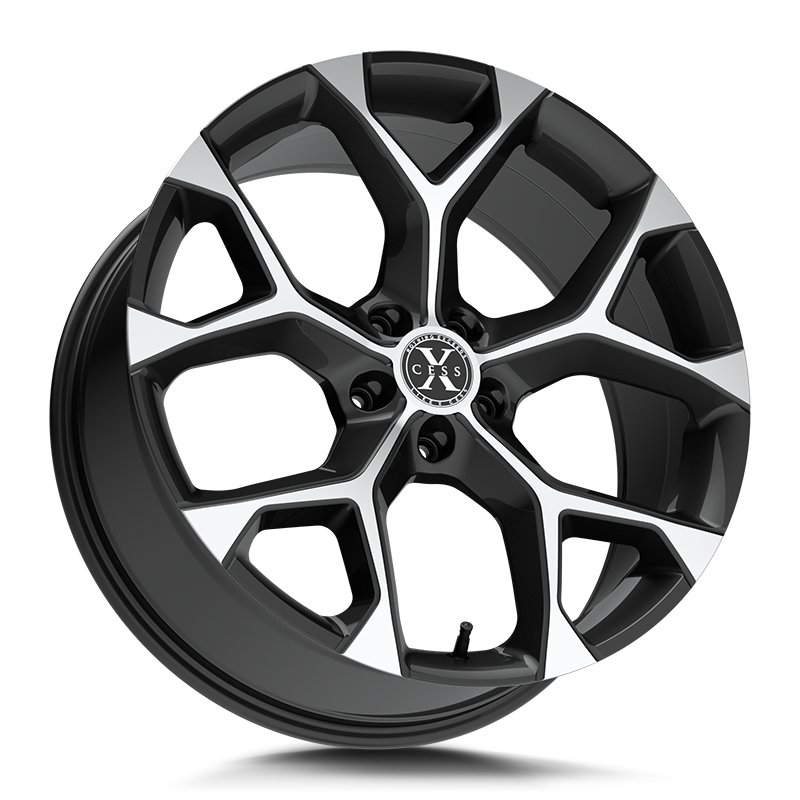 XCESS X05 5 FLAKE 18X8.5 35MM 5X100 GLOSS BLACK MACHINED | X0588550035GBM
