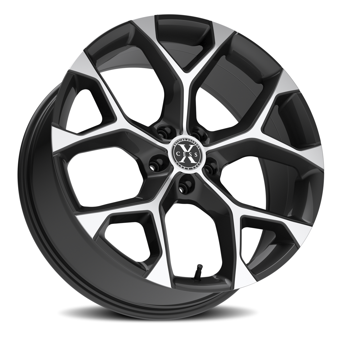XCESS X05 5 FLAKE 20X8.5 35MM 5X100 GLOSS BLACK MACHINED | X05050035GBM