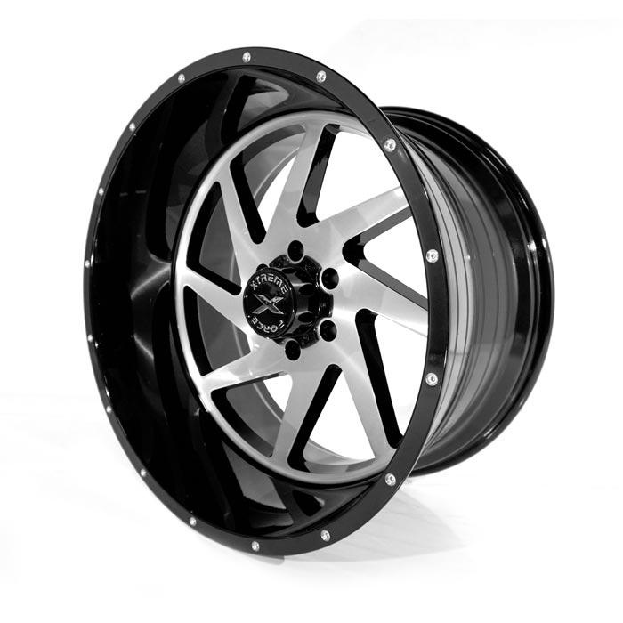 Xtreme Force XF-6 22x12 -44 8x170 Black and Brushed Face (right)