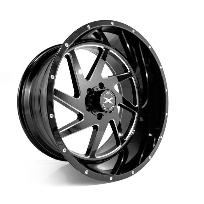 Xtreme Force XF-6 24x14 -76 8x170 Black and Milled (right)