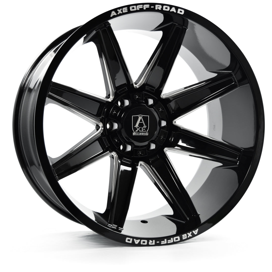 AXE Artemis 24x14 -76 8x165.1 (8x6.5) Gloss Black Milled