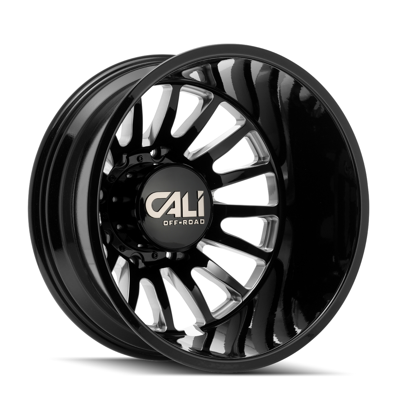 CALI OFF-ROAD SUMMIT DUALLY 9110D 22X8.25 -192MM 8x165.1 REAR GLOSS BLACK/MILLED SPOKES