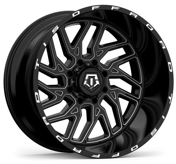 TIS 544MB 22x12 -44 5x135/5x150 Gloss Black with Milled 544BM-2225444