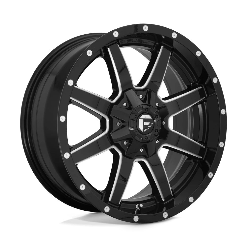 Fuel 1PC D610 MAVERICK 17X8.5 25 5X108/5X127/5X4.25/5.0 GLOSS BLACK MILLED