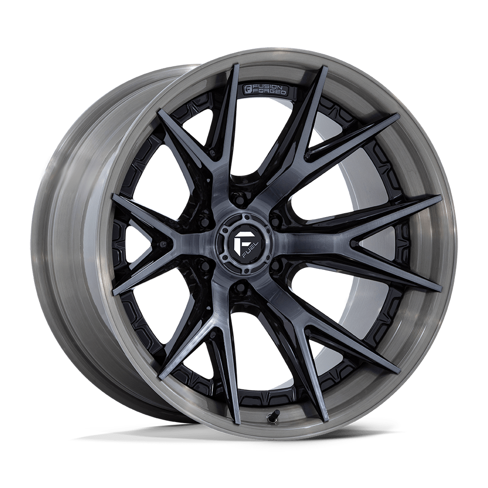 FUEL 1PC FC402 CATALYST 20X10 -18 6X139.7 GLOSS BLACK WITH BRUSHED GRAY TINT FACE & LIP