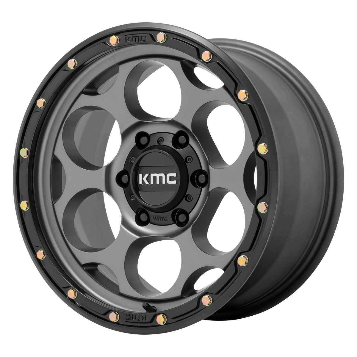 KMC KM541 DIRTY HARRY 17X8.5 0 8X165.1/8X6.5 Satin Gray With Black Lip