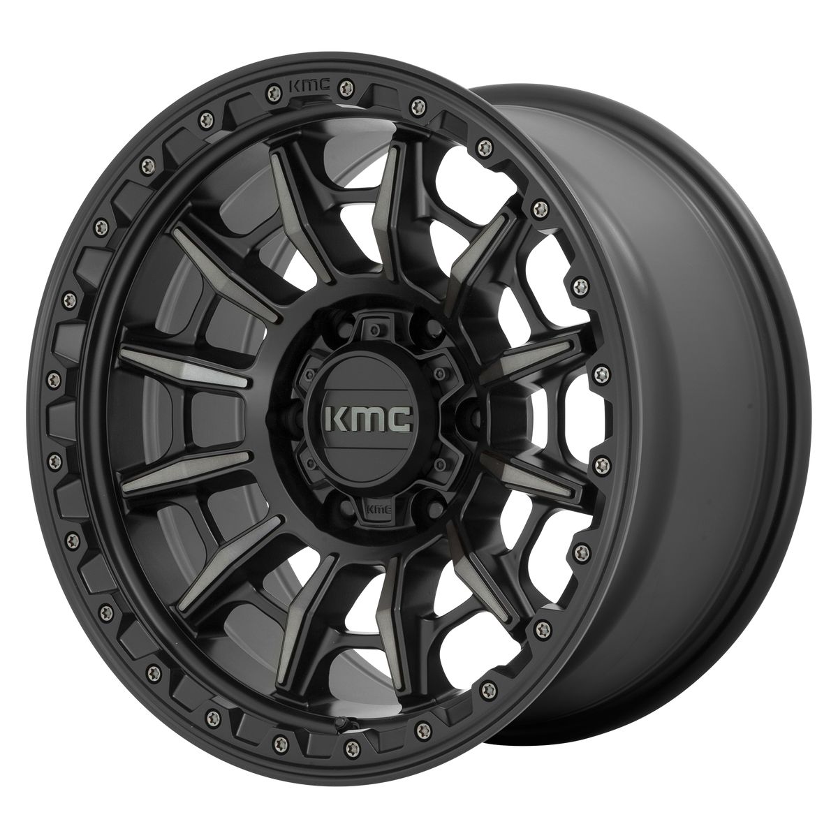 KMC KM547 CARNAGE 17X9 -12 6X139.7/6X5.5 Satin Black With Gray Tint