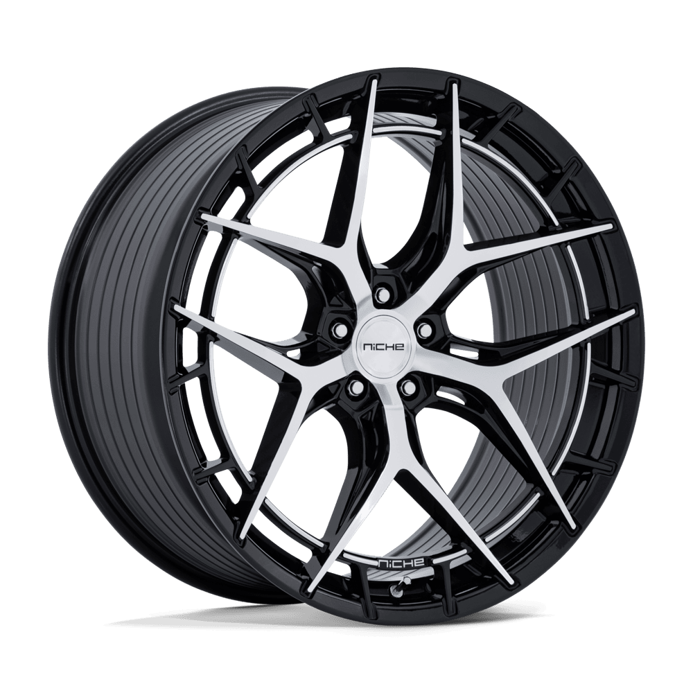 NICHE 1PC NC286 RIVIERA 20X9 27 5X120 GLOSS BLACK W/ MACHINED FACE